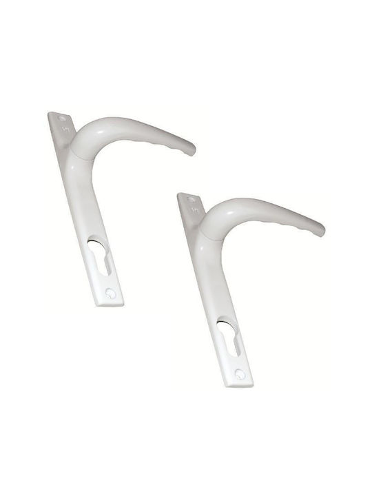 Domus Espag Window Handles on Plate 6340L White 09596