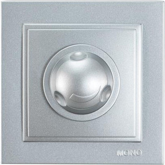 Eurolamp Îngropat Comutator Dimmer cu Cadrul LED Rotativ 500W în Argintiu Culoare