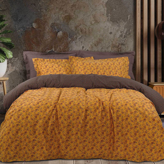 Das Home Set Cearșafuri 240x260cm. Bordeaux / Orange 4buc