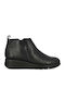 Flex Go Leather Women's Ankle Boots Platform Black