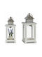 Gift Decor Φαναράκι Ξύλινο Επιτραπέζιο Λευκό 13x13x29εκ.