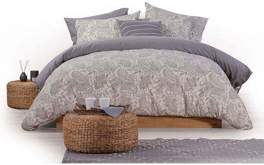 Nef-Nef Homeware Honor Σετ Σεντόνια Μονά 160x260εκ. Grey (3τμχ)