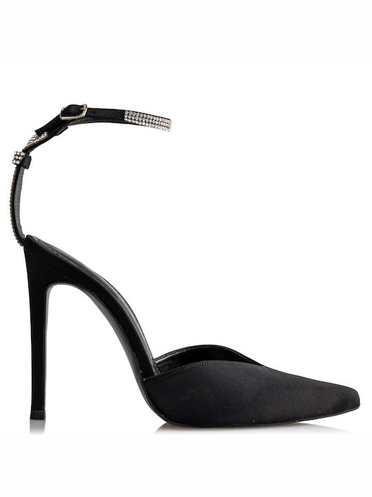Envie Shoes Μυτερές Γόβες με Τακούνι Στιλέτο & Λουράκι Μαύρες