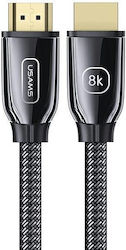 Usams US-SJ498 HDMI 2.1 Braided HDMI Male - HDMI Male 3m Black