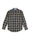 Long Sleeve Flannel Checked Shirt Blue/Yellow/Grey