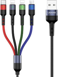 Usams US-SJ411 USB към Lightning / Type-C / micro USB Кабел 0.35м