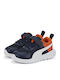 Evolve Run Mesh Kids Sports Shoes Running with Hoop & Loop Closure Blue