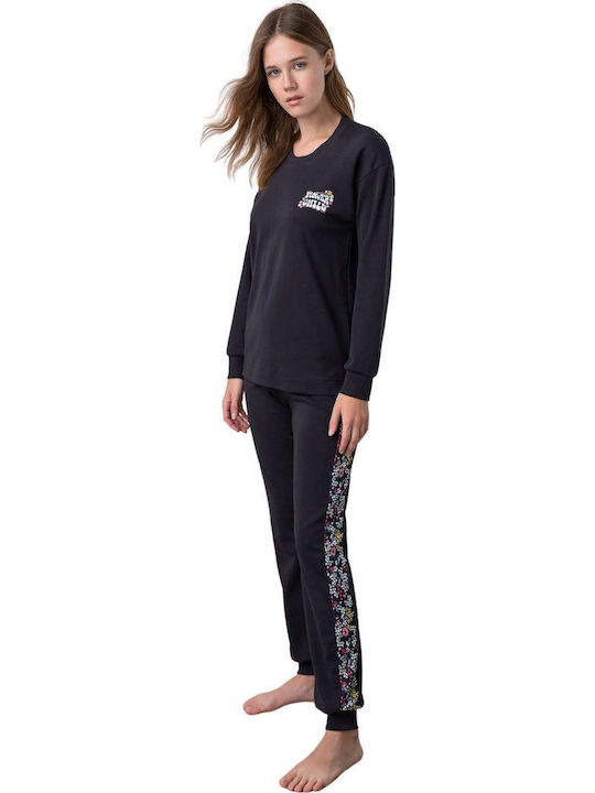 Vamp Winter Women's Pyjama Set Navy Blue