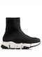 Envie Shoes Chunky Ankle Boots with Socks Black