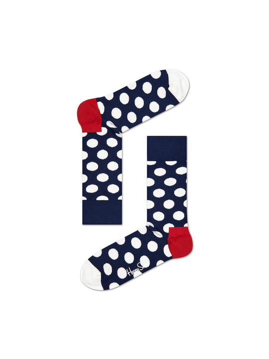 Happy Socks Big Dot Unisex Κάλτσες με Σχέδια Μπλε