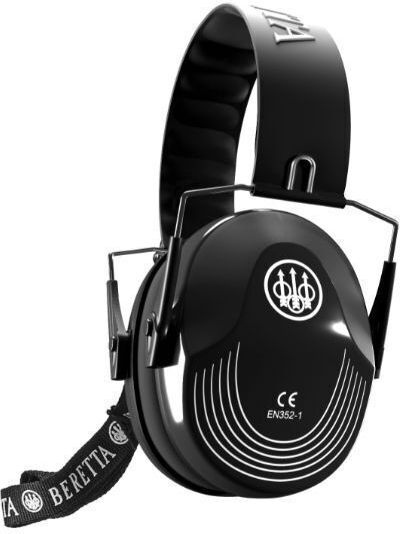 Beretta Uni Earmuffs with Band Black Velvet-Black Metal