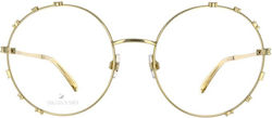 Swarovski Weiblich Metallisch Brillenrahmen Gold SK5380 033