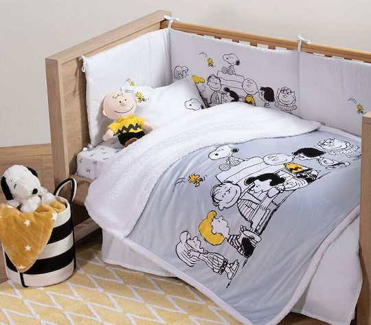 Nef-Nef Homeware Pătură Pătuț Peanuts Forever Gri 110x150cm