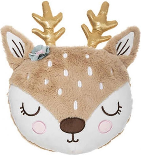 Atmosphera Christmas Decorative Pillow Deer Round Beige 12cm