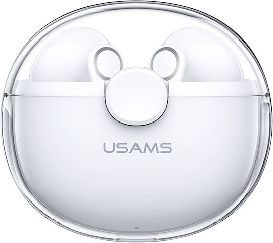 Usams US-BU12 Earbud Bluetooth Handsfree Căști cu Carcasă de Încărcare Alb