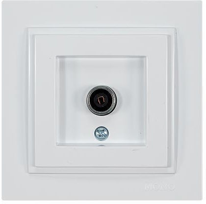Eurolamp Πρίζα Κεραίας Τηλεόρασης Διελεύσεως σε Λευκό χρώμα 152-10143