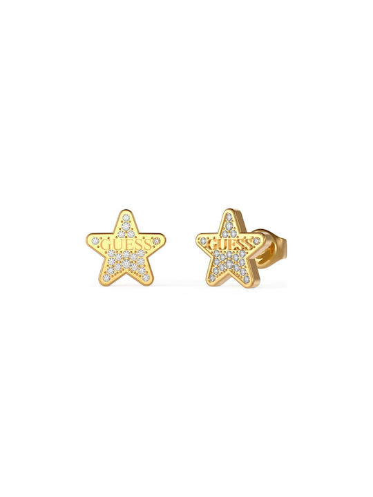 Guess Earrings made of Steel Gold Plated with S...