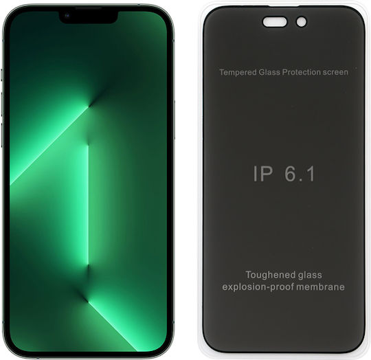 Idol 1991 Premium Semi Curved 0.30mm Full Glue Privacy Full Face Tempered Glass Μαύρο (iPhone 14 Pro)