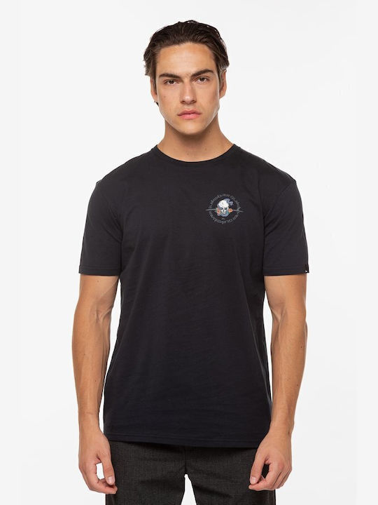 Quiksilver Ανδρικό T-shirt Μαύρο με Στάμπα