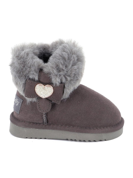Olivia Ghete Copii din Suede cu Velcro Gri