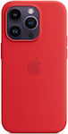 Apple Silicone Case with MagSafe Silicone Back Cover (Product)RED (iPhone 14 Pro)