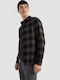 Long-sleeved Flannel Shirt Checked Gray