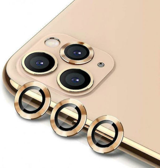Usams Metal Rings Προστασία Κάμερας Tempered Glass Χρυσό για το iPhone 11 Pro / 11 Pro Max