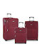 Playbags Playbags Stoffkoffer Burgundisch Maximale Höhe 70cm mit 2 Räder Set 3 Stück