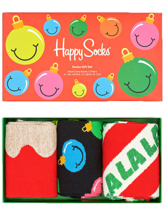 Happy Socks Time For Holiday Дамски Коледни Чорапи Red/Black 3Пакет