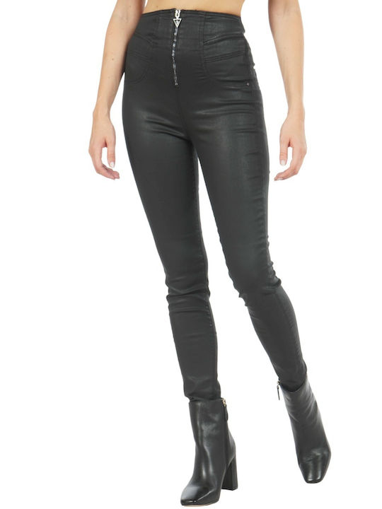 Guess High Waist Women's Jean Trousers in Skinny Fit Black