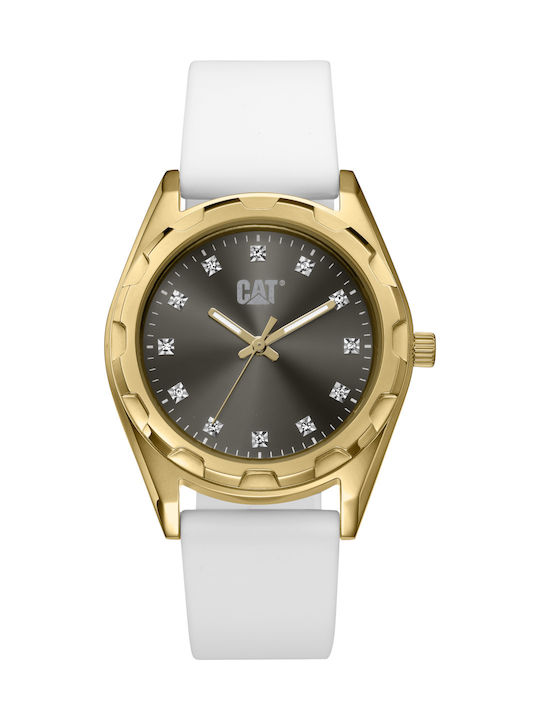 CAT Damen Uhr mit Weiß Lederarmband