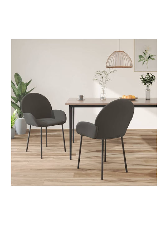 Stühle Speisesaal Dark Grey 2Stück 58x57x78.5cm