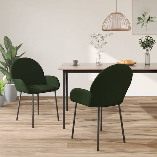 Stühle Speisesaal Dark Green 2Stück 58x57x78.5cm