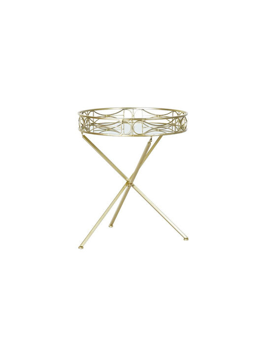 Round Metal Side Table Gold L48.5xW48.5xH58.5cm