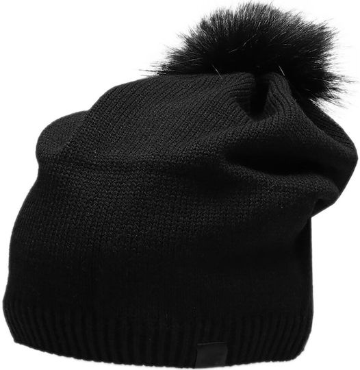 Beanie Γυναικείος Σκούφος Πλεκτός σε Μαύρο χρώμα