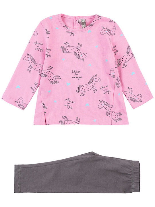 Kinderbekleidungssets mit Leggings Winter 2 Stück Rosa