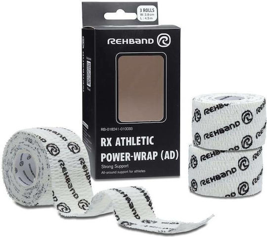 Rehband RX Athletic Power-Wrap Hookgrip Tape Ελαστικές Αυτοκόλλητες Αθλητικές Ταινίες 3.8cm x 4.5m 3τμχ