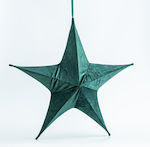 Eurolamp Χριστουγεννιάτικο Διακοσμητικó Κρεμαστό Αστέρι Υφασμάτινο Πράσινο 38x28x40εκ.