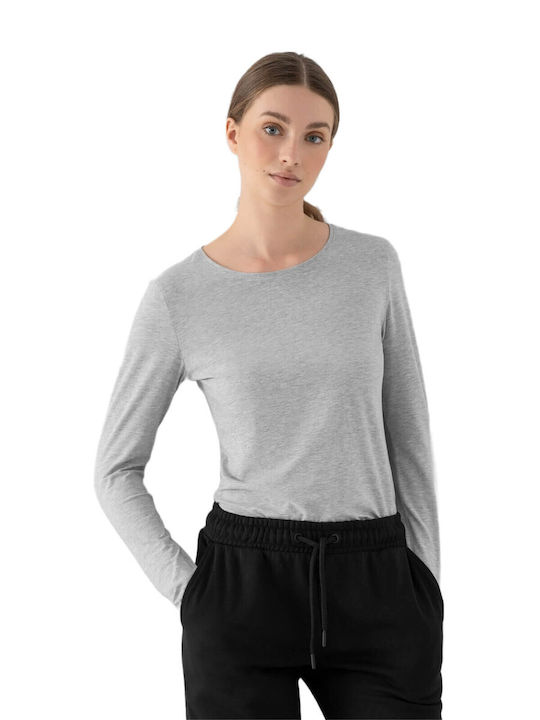4F Winter Women's Blouse Long Sleeve Gray