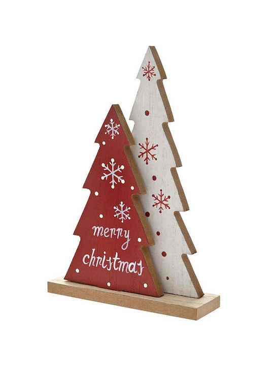 Christmas Decorative Wood Tree 20cm Red