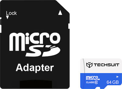 Techsuit microSDXC 64GB Klasse 10 mit Adapter