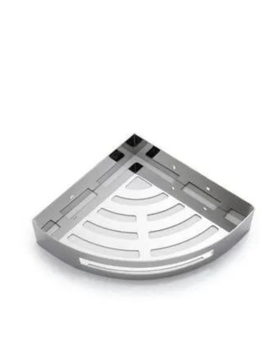 Domistyle SS304 Corner Wall Mounted Bathroom Shelf Metallic 31.3x22x5.8cm Silver