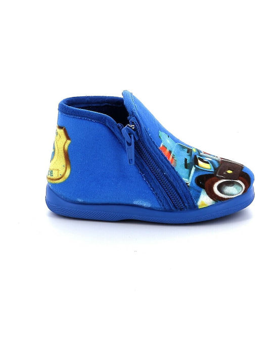 Meridian Shoes Ανατομικές Παιδικές Παντόφλες Μποτάκια Μπλε