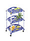 Newest Kitchen Trolley Plastic 3 Tiers Blue 30x20x40cm