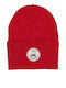 Beanie Ανδρικός Σκούφος με Rib Πλέξη σε Κόκκινο χρώμα