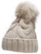 Beanie Cap with Braid Beige