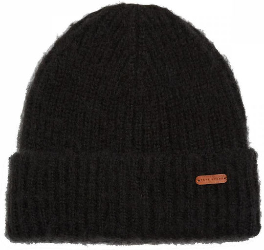 Sarah Beanie Beanie with Rib Knit in Black color