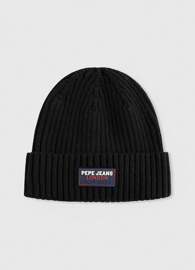 HAYES Beanie Ανδρικός Σκούφος με Rib Πλέξη σε Μαύρο χρώμα