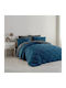 Dimcol Duvet Cover Queen 220x240cm 1860 B18 Dark Blue 750 GSMGsm