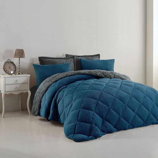 Dimcol Duvet Cover Queen 220x240cm 1860 B18 Dark Blue 750 GSMGsm